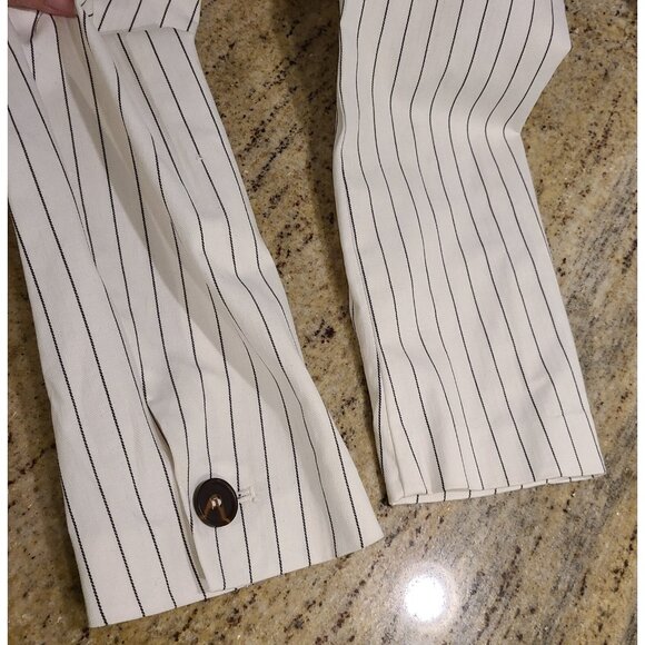 New! Lane Bryant Laney Wide Leg Crop Pants sz 14 White Pinstripes & Blazer Sz 18 - Picture 13 of 16